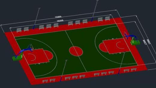  籃球場畫線標準及籃球場標準效果圖